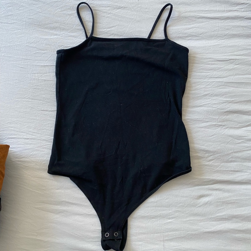 Black Spaghetti Strap Bodysuit